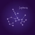 Sagittarius zodiac sign constellation vector illustration Royalty Free Stock Photo